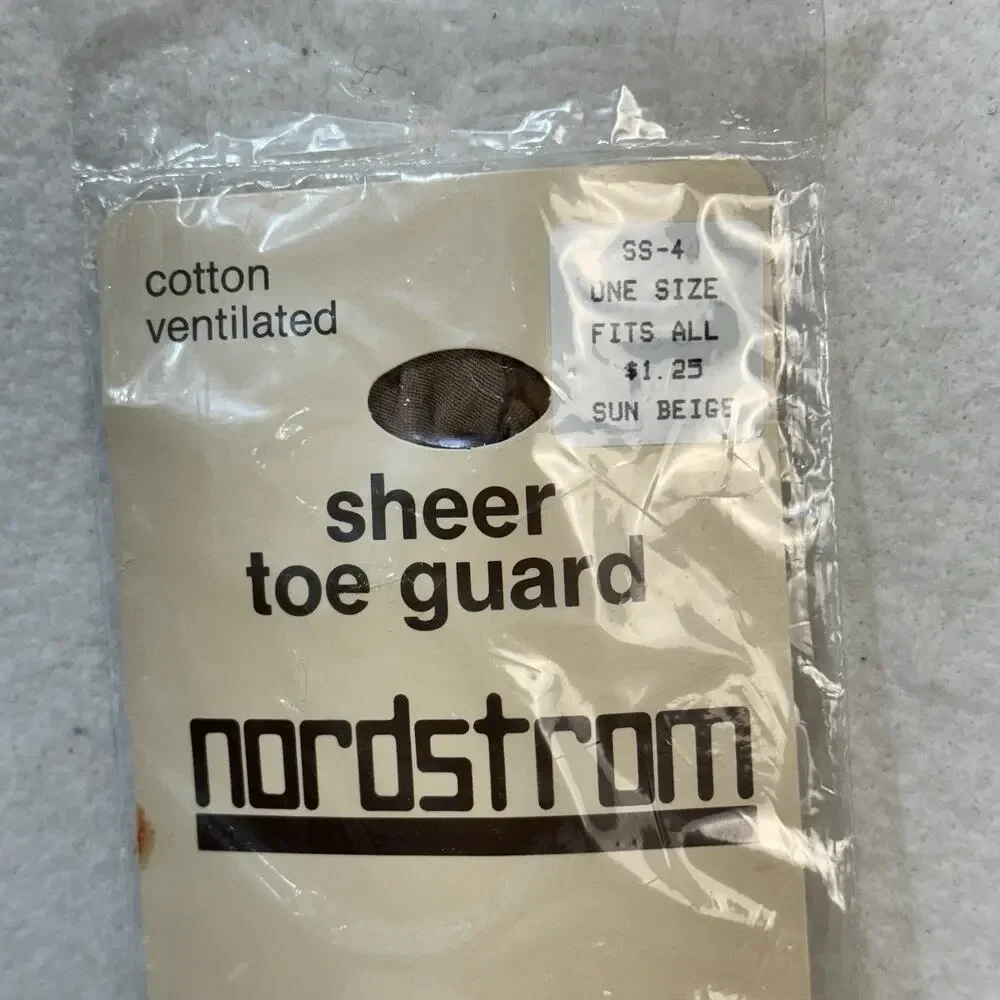 Nordstrom Cotton Ventilated Sheer Toe Guard One Size Sun Beige Style SS-4 VTG